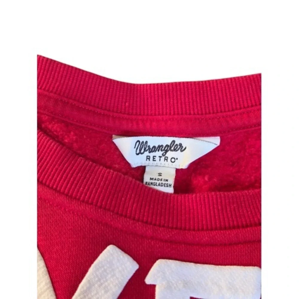 Wrangler Retro Red Long Live Cowboys Pullover Sweatshirt Cowgirl Western Small